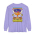 Back print long sleeve streetwear tee with a vintage aesthetic, perfect for festivals and skaters.